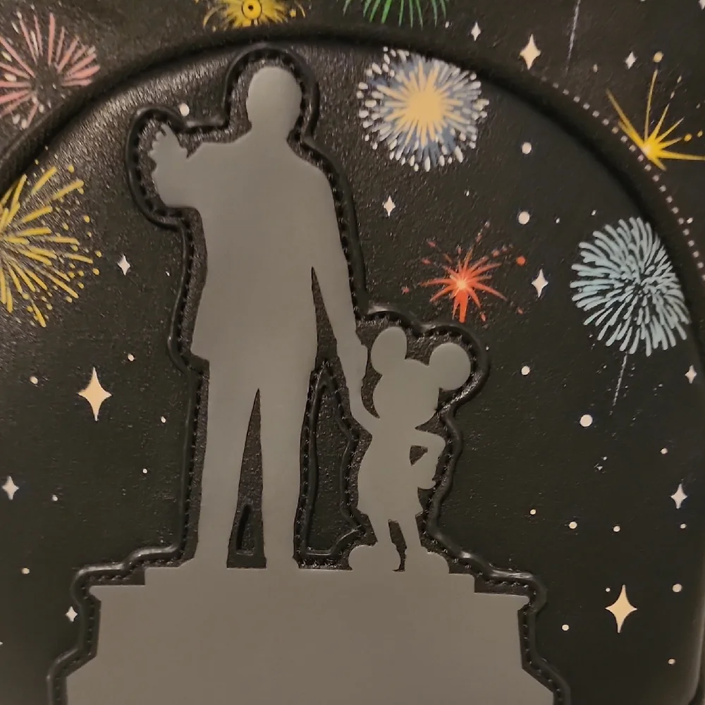 Loungefly Black Backpack with Colorful Fireworks - Picture 3 of 6